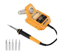 Set di saldatore senza fili, saldatore a batteria compatibile con Dewalt 18 V/20 V, kit di saldatore portatile regolabile, stazione di saldatura digitale LCD da 60 W per fai da te, riparazione di