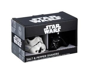 Set di sale e pepe con licenza ufficiale Disney Stormtrooper e Darth Vader di Star Wars, set in ceramica per cucina e decorazione della casa, regalo di inaugurazione della casa per gli appassionati di