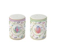 Set Di Sale E Pepe SPRING BLOOM Con Conigli E Fiori 7Cm Porcellana Easy Life