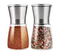 Set di saliera e pepiera con supporto in acciaio inossidabile, macina spezie manuale(2PCS S)