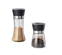 Set di saliera e pepiera da 180/300 ml con contenitore for macina spezie in acciaio inossidabile(2 PC 300ml black)