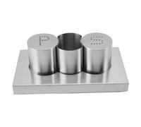 Set di saliera e pepiera in acciaio inossidabile, porta stuzzicadenti con soio, dispenser di spezie, accessori da cucina per la casa, ristorante, hotel all'aperto