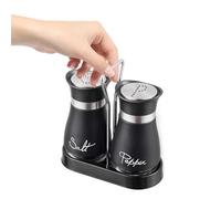 Set di saliera e pepiera, set di 2 saliera e pepiera, colore: nero