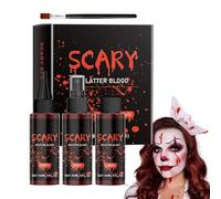 Set di sangue realistico per Halloween, spaventosi puntelli per il trucco del sangue, set di colori per il sangue del corpo, set realistico per Halloween, per la raccolta di trucco, palcoscenico, film