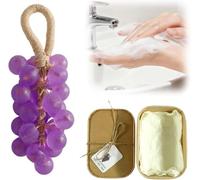 Set di sapone a forma di uva, a base vegetale, delicato sulla pelle, decorazione per bagno, auto, casa