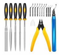 Set di sbavature per stampa 3D con 11 lame, 5 lime, tronchese laterali, manico in metallo, strumento di sbavatura manuale per sbavatura precisa di metallo e plastica (set di sbavatura a pressione 3D)
