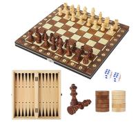 Set di scacchi 3 in 1, scacchiera magnetica, legno, 29x29 cm, scacchiera da viaggio per adulti e bambini, portatile pieghevole, feste, attività familiari