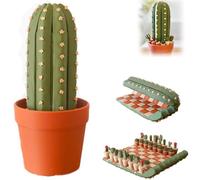 Set di scacchi avanzato a forma di cactus arrotolabile, scacchiera con pezzi a tema cactus, gioco degli scacchi, set di scacchi portatili stampati in 3D for tutti