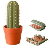 Set Di Scacchi Cactichess, Scacchiera Portatile Arrotolabile a Forma Di Cactus, Pezzi Degli Scacchi Di Piante Succulente Stampati in 3D per Adulti, Divertente Regalo per Gli Amanti Delle Piante