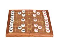 Set di scacchi cinesi Xiangqi con pannello impiallacciato pieghevole e pezzi da gioco in acrilico Giochi da tavolo portatili di strategia di viaggio for 2 giocatori