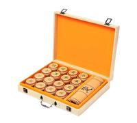 Set di scacchi cinesi Xiangqi Nanmu con filo d'oro e scacchiera in pelle(5.8cm/2.3in)