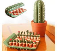 Set di scacchi con cactus stampati in 3D, 32 pezzi, scacchiera portatile arrotolabile da viaggio, scacchi per piante grasse, scacchi divertenti per gli amanti delle piante