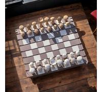 Set di scacchi con motivo foresta stampato in 3D, scacchiera portatile a tema fungo, set di scacchi arrotolabili ispirati alla natura, per campeggio e viaggi