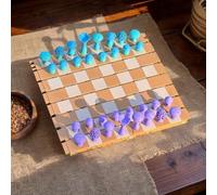 Set di scacchi con motivo foresta stampato in 3D, scacchiera portatile a tema fungo, set di scacchi arrotolabili ispirati alla natura, per campeggio e viaggi