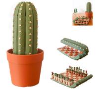 Set di Scacchi da Viaggio a Tema Cactus: Scacchiera Arrotolabile Stampata in 3D con Pezzi succulenti, Divertente Gioco di strategia per Le Serate in Famiglia(1PCS)