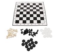 Set di scacchi e dama 2 in 1 Mtlavishness con 32 pezzi degli scacchi, 24 pedine della dama e scacchiera di carta. Set combinato perfetto per bambini, ragazzi e adulti. Ideale per