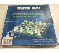 Set di Scacchi E DAMA in Cristallo Gioco Design Elegante Vetro VINTAGE