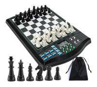 Set di scacchi elettronici con tutor vocale AI, display LCD e lavagna magnetica per partite singole o due, per migliorare le abilità degli scacchi