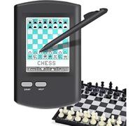 Set di Scacchi Elettronico, Gioco di Scacchi Portatile con Intelligenza Artificiale e Schermo Touch Hd, 220 Partite Degli Esperti e Modalità di Apprendimento, Gioco da Tavolo per Principianti per