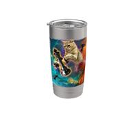 Set di scacchi gatti nello spazio Bicchiere termico in acciaio inox doppia parete