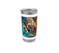 Set di scacchi gatti nello spazio Bicchiere termico in acciaio inox doppia parete