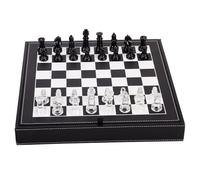 Set di scacchi in cristallo di vetro bianco e nero Gioco 2 Extra chess | Regine con giochi da tavolo a scacchiera da 13,2 pollici for bambini e adulti