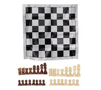 Set di scacchi in legno premium con re da 2,17 pollici 32 pezzi degli scacchi realizzati a mano e scacchiera in pellicola di plastica per adulti principianti professionisti