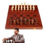 Set di scacchi in legno, set di giochi da tavolo - Gioco da tavolo da viaggio con pezzi degli scacchi - Gioco di, scacchiera pieghevole, gioco rompicapo per la casa e il viaggio