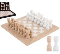 Set di scacchi in marmo per adulti, gioco da tavolo fatto a mano da 12 pollici con 32 pezzi degli scacchi, 2 regine extra e scatola portaoggetti, regalo per la casa (Verona & White)