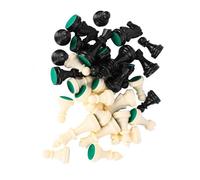 Set di Scacchi in Plastica 32 Pezzi Gioco di Scacchi Internazionale con Materiale Ecologico, Base Imbottita di Pelucchi per Un Gioco Senza Rumore, Dimensioni Portatili (Altezza re Media 64 mm)