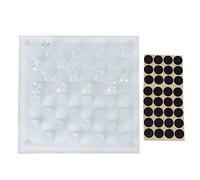 Set di scacchi in vetro, set di scacchiera moderna trasparente a scacchie | Set di scacchi in vetro, scacchiera moderna trasparente con scacchiera e 32 scacchi in cristallo di vetro lucido 25x25 cm