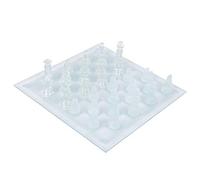 Set di Scacchi Internazionali in Cristallo di Vetro Scacchiere Smerigliato Squisito con Smalto Opaco 25x25 Cm Scacchiera per Campeggio da Viaggio