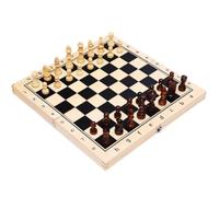 Set di scacchi internazionali in legno, vassoio pieghevole, set di scacchi da viaggio portatile fatto a mano con slot per riporre le monete(34 x 34 cm)