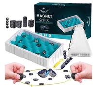 Set di Scacchi magnetici da 40 Pezzi, Scatola da 40 magneti, Gioco Magnetico da Tavolo per l'intrattenimento in Famiglia, con Scacchiera e Corda, per Natale e riunioni di Famiglia Bambini.