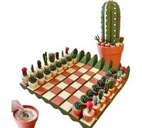 Set di scacchi magnetici portatili, set di scacchi arrotolabili con cactus, scacchi a tema cactus, scacchi portatili stampati in 3D, regali per gli amanti delle piante