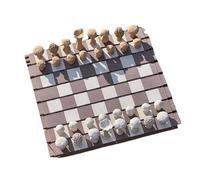 Set di scacchi per la foresta, Scacchetta in legno fatta a mano con scacchi a fungo, set di giochi rotabili portatili creativi a tema naturale per viaggi e casa