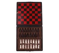 Set di scacchi portatile vintage, giocattolo da viaggio per principianti