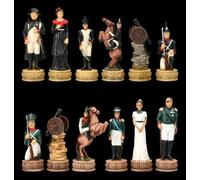 Set di scacchi Romani contro Arabi, 32 personaggi fino a 8 cm di altezza | Cavallo e cammello come saltatore, torri militari e guerrieri dipinti a mano, scacchi da collezione originali per gli amanti
