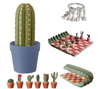 Set di Scacchiera Cactichess-cactus, Scacchiera Magnetica Arrotolabile da Viaggio a Tema Cactus, Pezzi Portatili Avanzati Stampati in 3d a Tema Cactus, Gioco di Scacchi con Piante Succulente