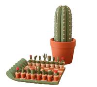 Set di scacchiere a forma di cactus stampato in 3D da 32 pezzi | Scacchiera a forma di cactus, pezzi degli scacchi di piante succulente, divertenti decorazioni da tavolo di scacchiera