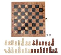 Set di scacchiere in legno, scacchiera pieghevole 3 in 1 con pezzi degli scacchi e dama, gioco da viaggio portatile per bambini adulti, set di scacchi classici in legno per il