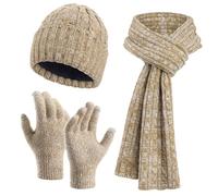 Set di scaldacollo invernale da donna e uomo, caldo, lungo, lavorato a | Accessori invernali in pile, berretto e sciarpa, elastico, regalo per autunno e inverno