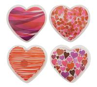 Set di scaldamani tascabili riutilizzabili, dischetti caldi per i giorni freddi e per i viaggi, cuscinetti termici con fantastici motivi (set da 4 design cuori)