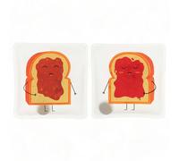 Set di scaldamani tascabili riutilizzabili, dischetti caldi per i giorni freddi e per i viaggi, cuscinetti riscaldanti con fantastici motivi (set da 2 Peanut Butter & Jelly Toasts)