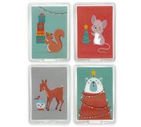 Set di scaldamani tascabili riutilizzabili, dischetti caldi per i giorni freddi e per i viaggi, scaldamani pieghevoli con fantastici motivi (set da 4 Lovely Christmas)