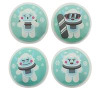 Set di scaldamani tascabili riutilizzabili, dischetti caldi per i giorni freddi e per i viaggi, scaldamani pieghevoli con fantastici motivi (set da 4 Carini Yeti)