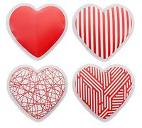 Set di scaldamani tascabili riutilizzabili, dischetti caldi per i giorni freddi e per i viaggi, scaldamani pieghevoli con fantastici motivi (set da 4 cuori moderni)