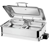 Set di scaldavivande da buffet, scaldavivande rettangolari per buffet con coperchio in vetro, scaldavivande in acciaio inossidabile per catering, feste, eventi, matrimoni (13 QT)