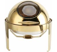 Set di scaldavivande in acciaio inox con scaldavivande con scaldavivande portatile, rotondo, capacità 6 l, per catering, hotel, ristoranti e buffet domestici