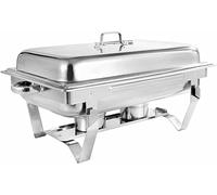 Set di scaldavivande in acciaio inox da 9 l, pieghevole, per buffet e catering, scaldavivande professionale, scomparto singolo per eventi e feste, grande capacità
